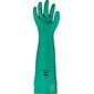 Ansell Sol-Vex Unsupported Nitrile Heavy-Duty Work Gloves, Straight Cuff, Green, Size 10, 18"L, 12 Pairs/Box (37-185-10)