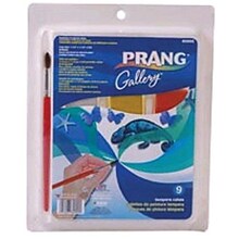 Prang Gallery Tempera Cake Set, 9 Colors with Brush (DIX80900)