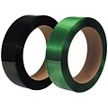 1/2 x 2900 - 16 x 3 Core - Staples Green Polyester Strapping - Smooth, 2/Pack