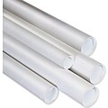 Staples® White Mailing Tubes with Cap, 1 1/2 x 16, 50/Case