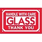 Tape Logic Glass - Handle With Care Thank You Shipping Label, 3" x 5", 500/Roll