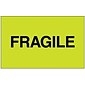 Tape Logic® Labels, "Fragile", 3" x 5", Fluorescent Green, 500/Roll