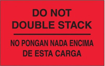 Tape Logic Do Not Double Stack Shipping Label Bilingual, 3 x 5, 500/Roll