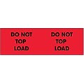 Tape Logic Labels, Do Not Top Load, 3 x 10, Fluorescent Red, 500/Roll