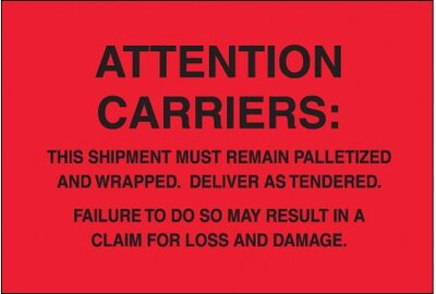 Tape Logic Must Remain Palletized Shipping Label, 4 x 6, 500/Roll