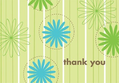 Great Papers® Daisy Stripes Thank You Note Cards, 24/Pack