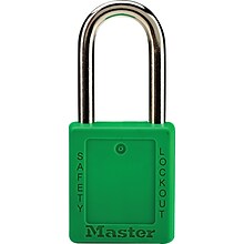 Master Lock® Safety Tumbler Padlocks, 6 Pin, Xenoy, Green, Keyed Different, 6/Box