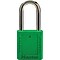 Master Lock® Safety Tumbler Padlocks, 6 Pin, Xenoy, Green, Keyed Different, 6/Box