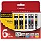 Canon 225/226 Black/Photo Black/Cyan/Magenta/Yellow Standard Yield Ink Cartridge, 6/Pack (4530B012)