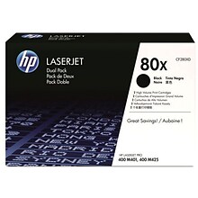 HP 80X Black High Yield Toner Cartridge, 2/Pack  (CF280XD)