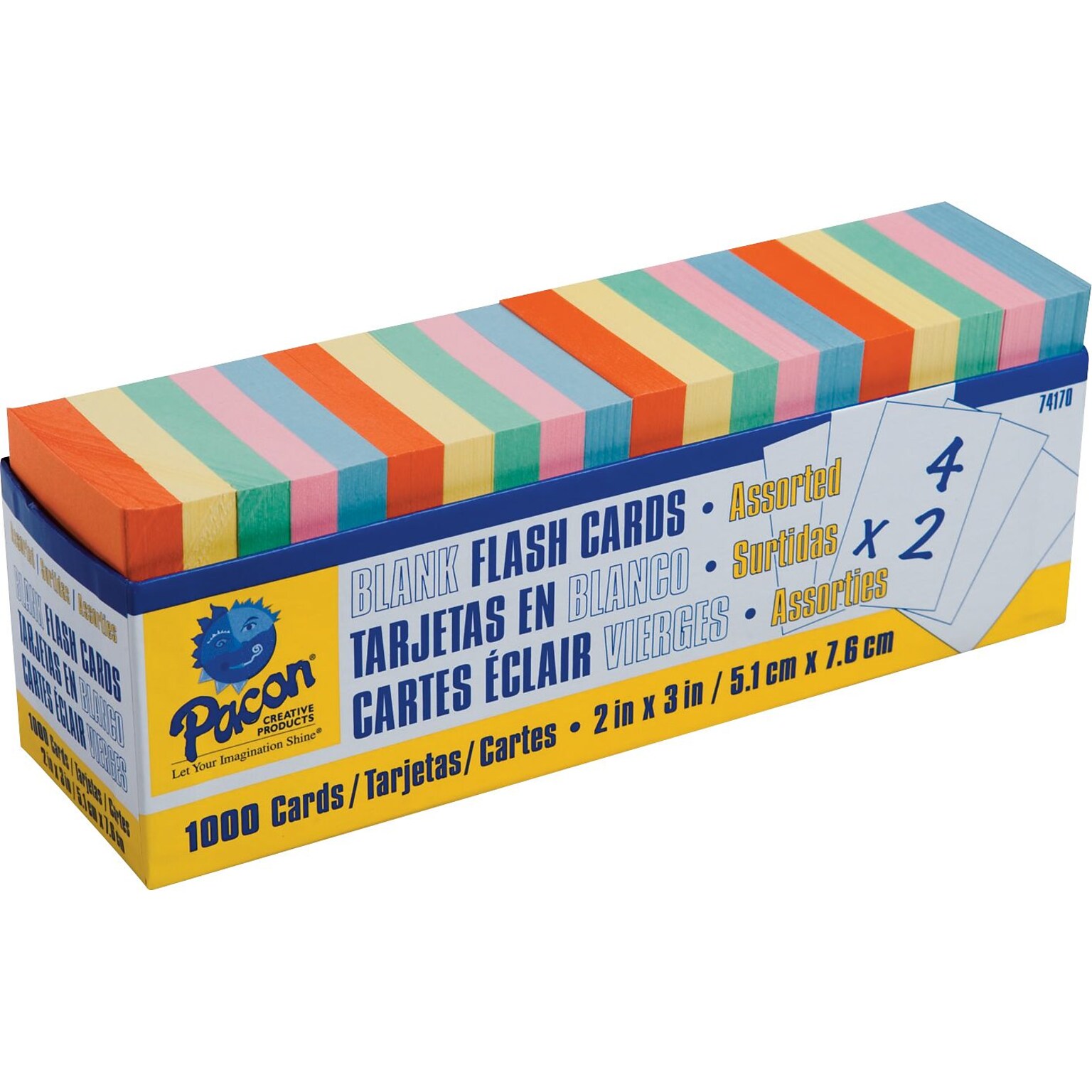 Pacon® Blank Flash Cards, Assorted, 2x3