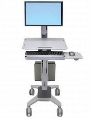 Ergotron® 24198055 Single Display WorkFit-C Sit-Stand Work Station, Up To 37 lbs.