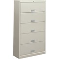 HON® Brigade® 600 Series 5 Drawer Lateral File Cabinet, Light Gray, Letter, 36W (HON625LQ)
