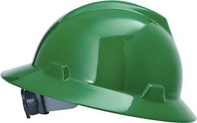 MSA Safety® V-Gard® Non-Slotted Hard Hats; Polyethylene, Hat, Standard, Green