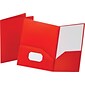 Polypropylene Twin Pocket Portfolio, 8-3/4"x11-1/4", Red