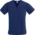 ComfortEase™ Ladies Two-pockets V-neck Scrub Tops, Midnight Blue, Small