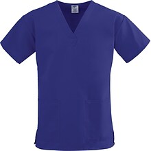 Medline ComfortEase Ladies Two-pockets V-neck Scrub Tops, Purple, Large