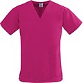 ComfortEase™ Ladies Two-pockets V-neck Scrub Tops, Ruby, XS