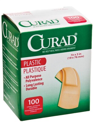 Curad 3/4 Plastic Adhesive Bandages 1200/Cs