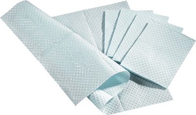 Medline 2-Ply Tissue / Poly Professional Towels; White, 13L x 18W, 500/CS