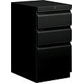 HON Brigade 3-Drawer Mobile Vertical File Cabinet, Letter Size, Lockable, 28H x 15W x 20D, Black