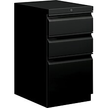 HON Brigade 3-Drawer Mobile Vertical File Cabinet, Letter Size, Lockable, 28H x 15W x 20D, Black