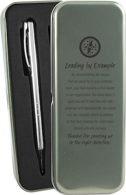 Baudville Leading by Example Silver Pen and Pencil Gift Set (1390269CPS31)