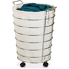 Honey-Can-Do Rolling Hamper, Steel, White (HMP-02108)