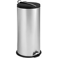 Honey Can Do 7.9 gal. 2-Tone Stainless Steel Round Step Trash Can; Silver
