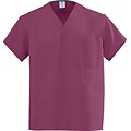 Angelstat® Unisex Two-pocket A-Stat Reversible V-neck Scrub Top, Raspberry, Angelica Color-coding,XS