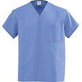Angelstat® Unisex Two-pocket Reversible V-neck Scrub Tops, Ceil Blue, Angelica Color-coding, 3XL