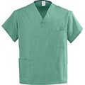 Angelstat® Unisex Two-pockets V-neck Reversible Scrub Tops, Jade Green, Angelica Color-coding, Small