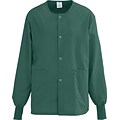 AngelStat® Unisex Two-pockets Snap-front Warm-up Scrub Jackets, Hunter Green, Small