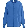 AngelStat® Unisex Two-pockets Snap-front Warm-up Scrub Jackets, Sapphire, 5XL