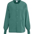 AngelStat® Unisex Two-pockets Snap-front Warm-up Scrub Jackets, Emerald, Medium