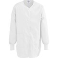 ComfortEase™ Ladies Shirttail Style Two-pockets Scrub Jackets, White, 3XL