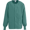 Medline ComfortEase Unisex Two-pockets Warm-up Scrub Jackets, Evergreen, XL