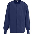 ComfortEase™ Unisex Two-pockets Warm-up Scrub Jackets, Midnight Blue, Large