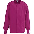 ComfortEase™ Unisex Two-pockets Warm-up Scrub Jackets, Ruby, 2XL