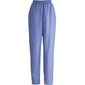 Medline ComfortEase Ladies Elastic Scrub Pants, Ceil Blue, Large, Petite Length