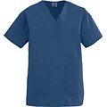 Angelstat® Ladies Two-pockets V-neck Scrub Tops, Navy Blue, Medium