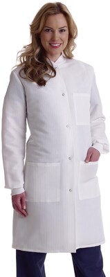 ResiStat® Ladies Full Length Lab Coats, White, Small