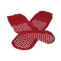 Medline Double-tread Fall Prevention Slippers, Red, White-tread, One Size Fits Most, 48 Pair/Case