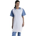 Medline Protective Polyethylene Disposable Aprons, White, 50/Box