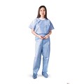 Medline Disposable Elastic Scrub Pants, Blue, Small, Regular Length, 30/Pack