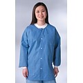 Medline Unisex Knit Cuff/Collar Multi-layer Material Lab Jackets, Blue, Medium, 30/Case