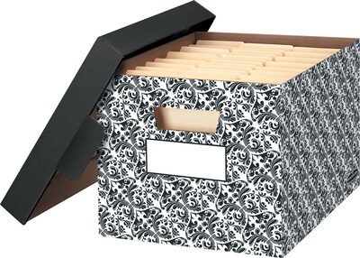 Bankers Box Stor/File Medium-Duty Storage Boxes, Letter/Legal, Brocade, 4/Carton (0022705)