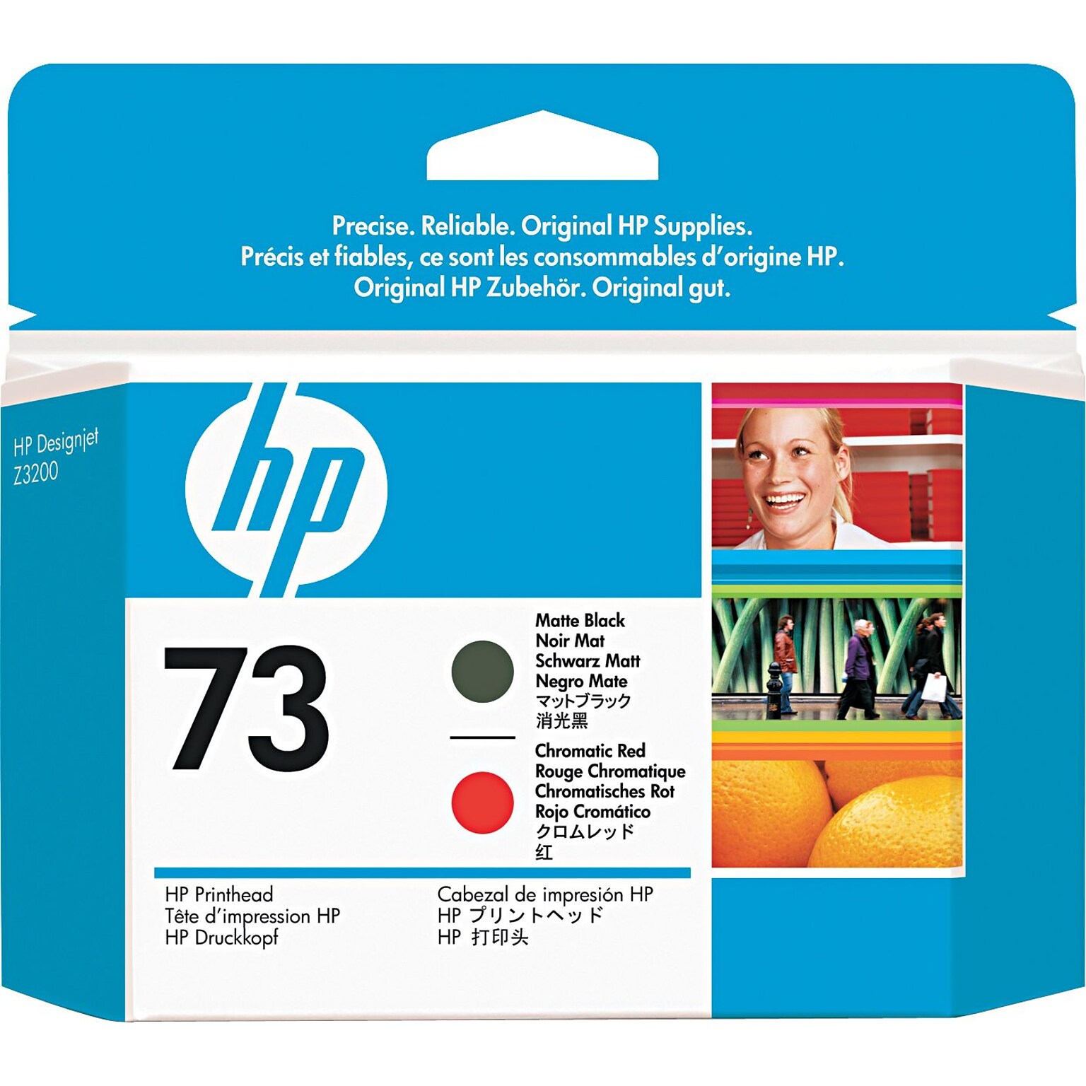 HP 73 Black Matte/Chromatic Red Printhead Cartridge