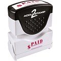 Accu-Stamp2 One-Color Pre-Inked Shutter Message Stamp, PAID, 1/2 x 1-5/8 Impression, Red Ink (0355