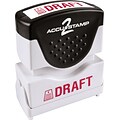 Accu-Stamp2® One-Color Pre-Inked Shutter Message Stamp, DRAFT, 1/2 x 1-5/8 Impression, Red Ink (035585)